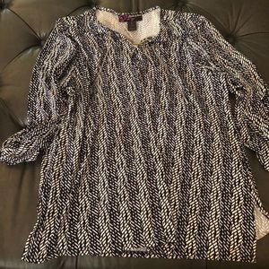 Peck&Peck Navy, Black, and White Tunic